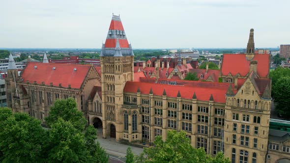 Famous Building of Manchester Museum  Aerial View  Travel Photography