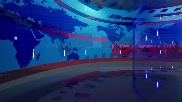 3D Virtual News Studio Background 4K