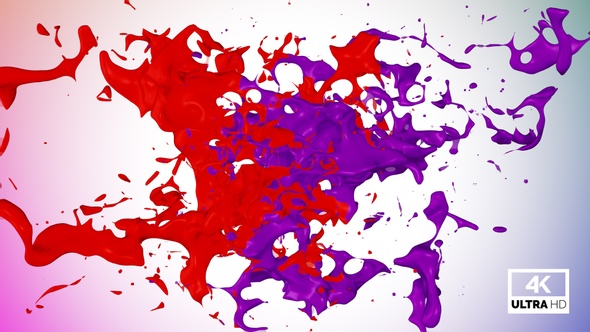 Red & Purple Mixed Color Stream Splash Collision