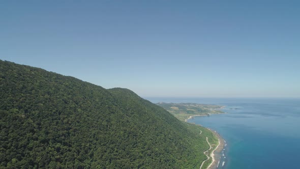 View of Mountain and Ocean Landscape