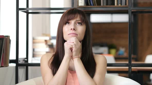 Woman praying to God, Wishing