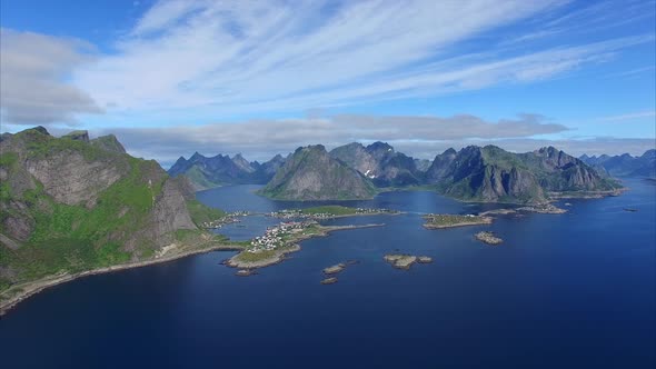 Beautiful town Reine on Lofoten islands in Norway