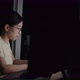 Asian woman freelance wearing glasses typing keyboard. - VideoHive Item for Sale