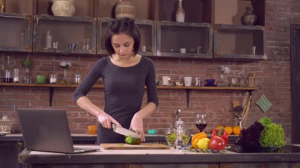 Girl Learns To Cook in Apartment