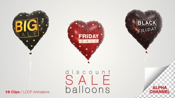 Black Friday Discount Sale Balloons