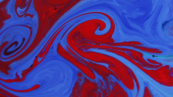 Abstract Blue And Red Color Painting Liquid Timeless Dreams