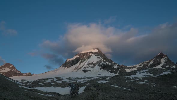 Clouds Move Overthe Italian Alps.