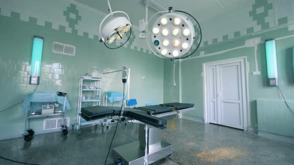 Wide Angle View of a Delivery Room in a Hospital