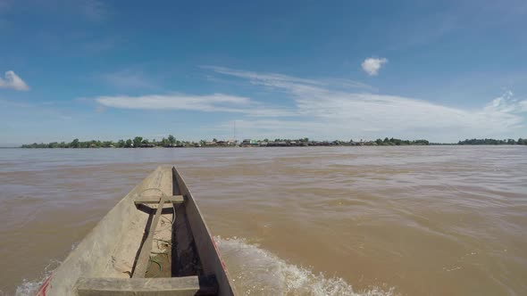 Boat ride on the Mekong River in the 4,000 islands near Don Det in Laos