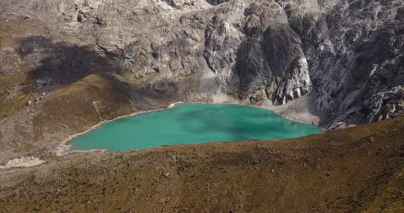 a blue lake in andes