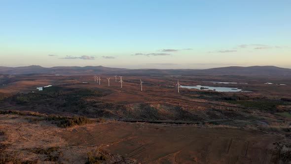 The Loughderryduff Windfarm Between Ardara and Portnoo During the Winter in County Donegal  Ireland