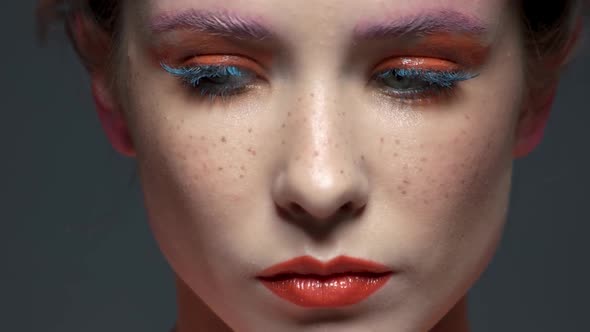 Female Face, Beautiful Artistic Makeup.