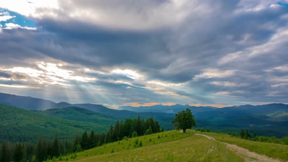 Sunset Sky in the Mountains