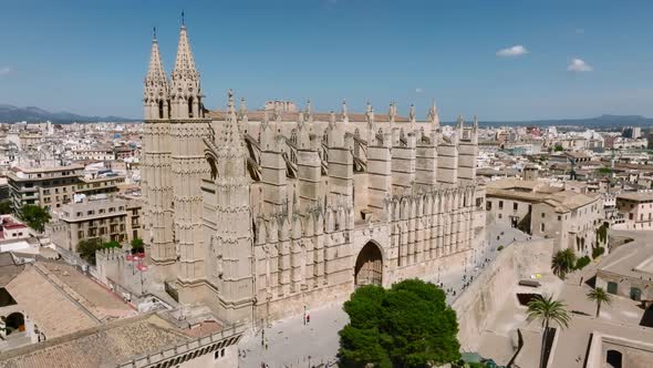 Gothic Medieval Cathedral of Palma De Mallorca in Spain