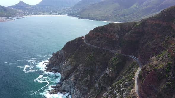 Scenery View of Famous Chapmans Peak Drive at Cape Town