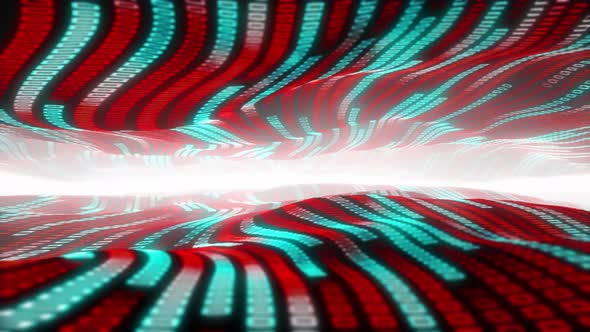 Abstract Deformed Data-flow Cyberspace - 3D background loop