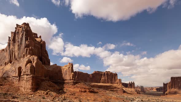 Time lapse of clouds at Arches National Park