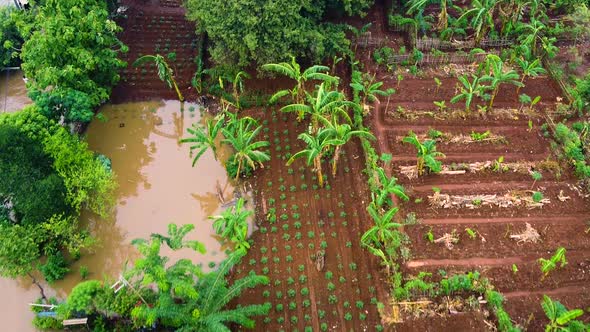 Aerial POV View Depiction of Flooding