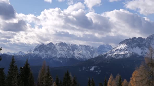 Clouds and landscape nature in the mountains during winter