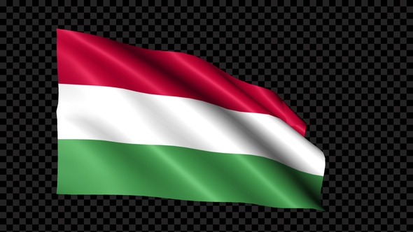 Hungary Flag Blowing In The Wind