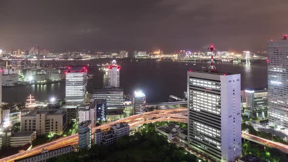 Night Time Lapse Tokyo Japan