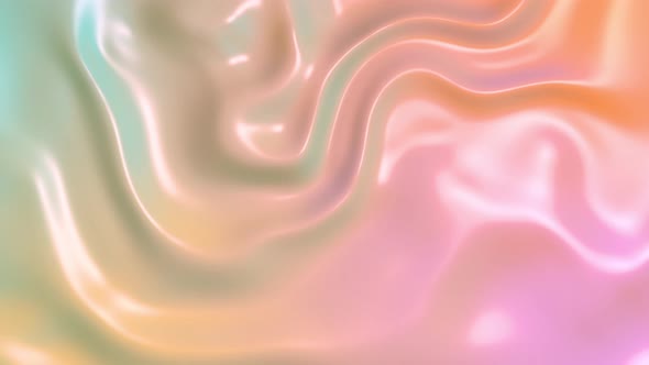 Abstract neon multicolor liquid wavy animation 3D background. Soft pastel gradient