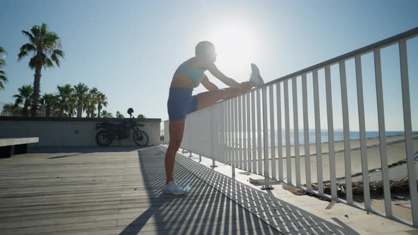 Woman Streching After Training Outdoors