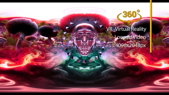 VR 360 Abstract Mushroom Garden Virtual Reality 06