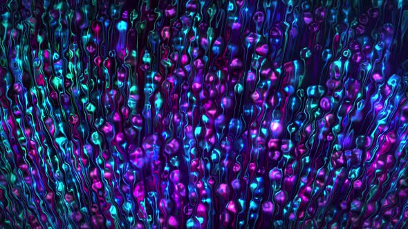 Colored Glass Background With Glowing Liquid Particles