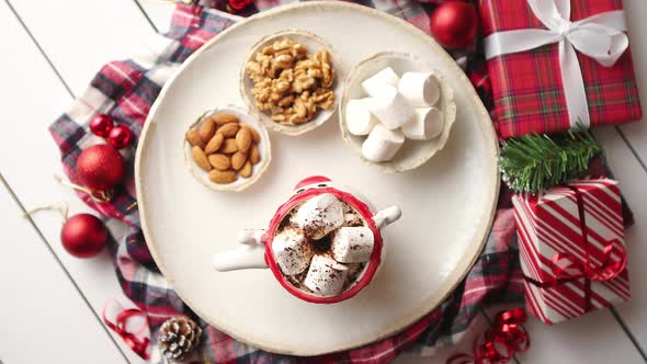 Delicious Homemade Christmas Hot Chocolate or Cocoa with Marshmellows