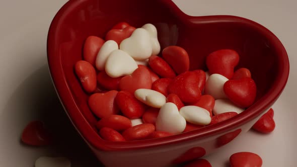Rotating stock footage shot of Valentine's Day candy - VALENTINES 020