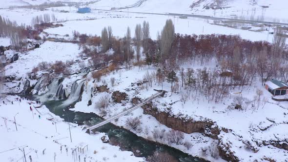 winter waterfall 