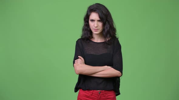 Young Beautiful Woman Looking Angry