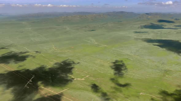 Vast Empty Meadow of Central Asian Terrain