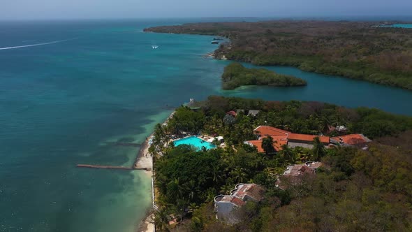 Tropical Beach with Turquoise Water in Baru Aerial View