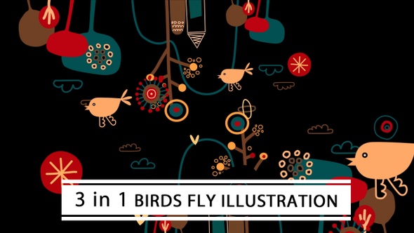 Flying Birds 2D Illustration