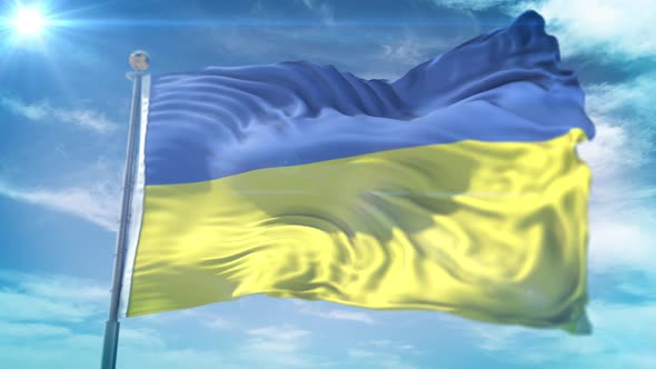 4K 3D Ukraine Flag