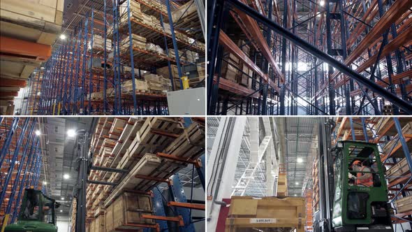 Collage of Warehouse and Storage Very Good Managing Stock Ready for Ship to Another Country