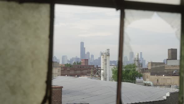Chicago Skyline from Abandoned Warehouse
