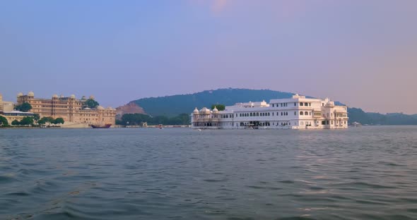 Udaipur City Palace and Lake Palace View From Lake Pichola