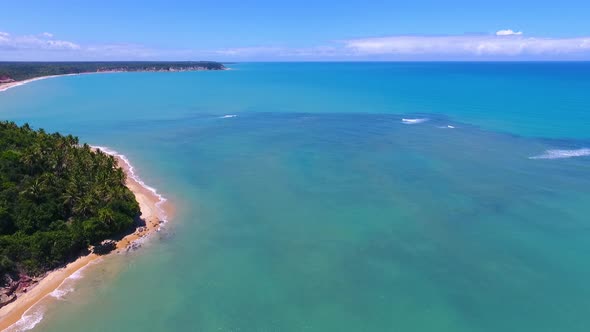 Caraiva beach at Porto Seguro Bahia Brazil. Tropical beach scenery