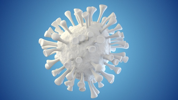 White 3D Coronavirus
