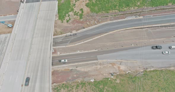 Restoration Large Road Construction Site in Renovation Bridge of a Modern Road Interchange in USA