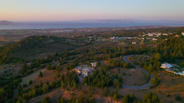 Aerial view of Zia and surrounding area, Kos, Greece