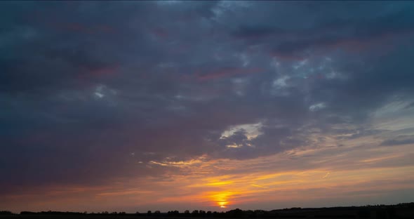 Timelapse of a Beautiful Sky with Clouds at Sunset