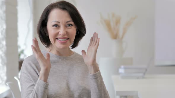 Portrait of Amazed, Surprised Old Senior Woman Wondering