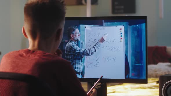 Teenager Attending Online Math Lesson