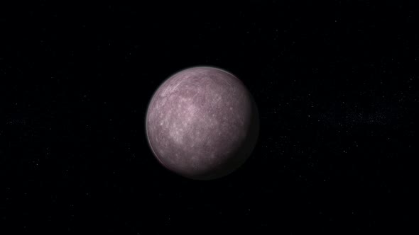 Realistic 3d rotated Zoom In  Mercury Planet With Star