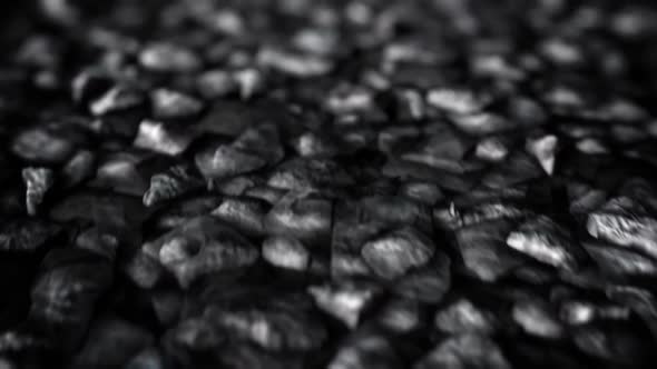 Animation of the infinite stack of coal pieces stored in the mine. Loopable. HD