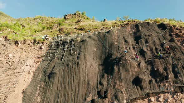 Rockfall Protection Netting Safety Wire Mesh in the Mountains